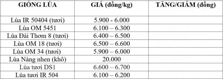 giá lúa gạo