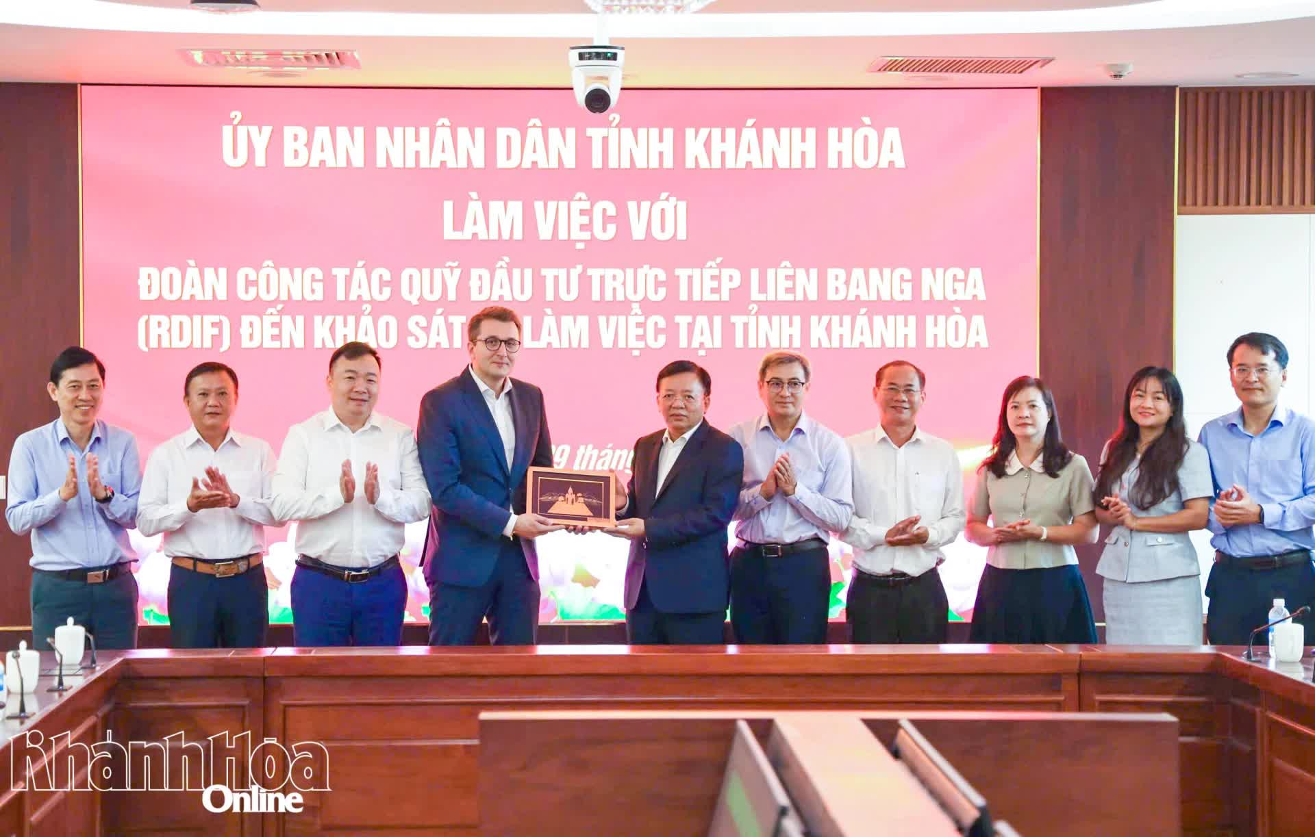 Quỹ Đầu tư trực tiếp Liên bang Nga khảo sát về hợp tác đầu tư Du lịch và Hạ tầng tại tỉnh Khánh Hòa