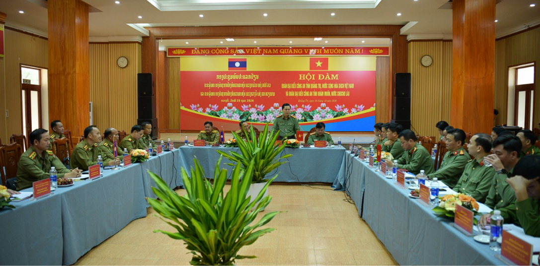 Công an Quảng Trị và Khăm Muồn (Lào) ký kết hợp tác phòng, chống tội phạm giai đoạn 2026–2027