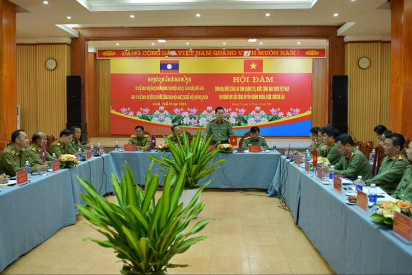 Công an Quảng Trị và Khăm Muồn (Lào) ký kết hợp tác phòng, chống tội phạm giai đoạn 2026–2027