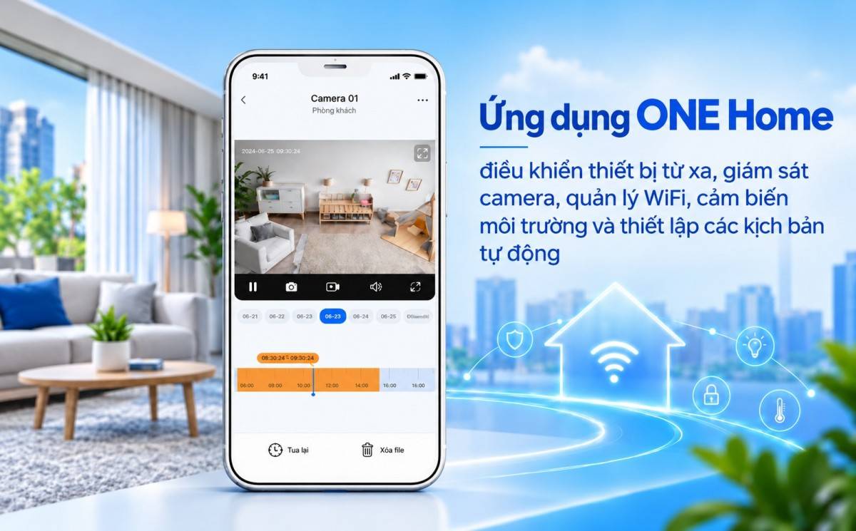 Ứng dụng ONE Home giúp người dùng điều khiển thiết bị từ xa. Nguồn ảnh: VNPT