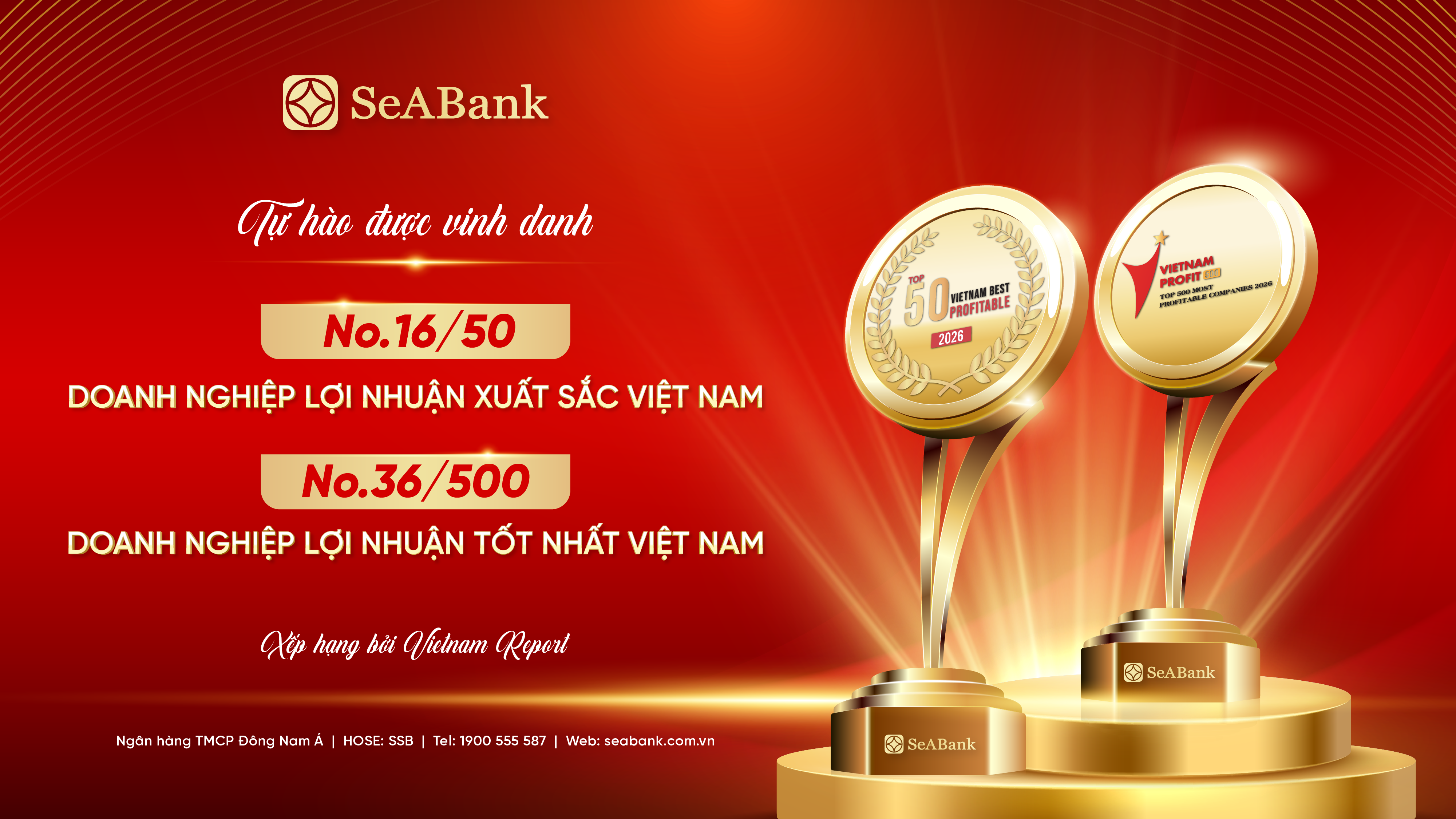 SeABank tiếp tục được vinh danh trong bảng xếp hạng Profit500