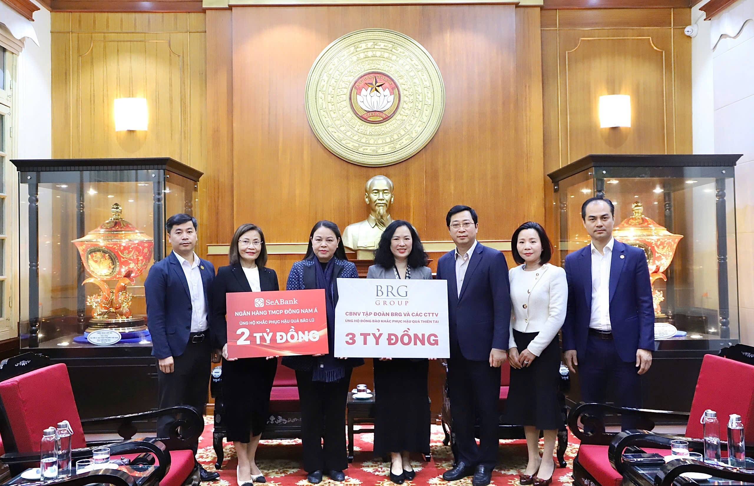 Tập đoàn BRG và các đơn vị trong hệ sinh thái ủng hộ 5 tỷ đồng hỗ trợ các địa phương khắc phục hậu quả bão Yagi.