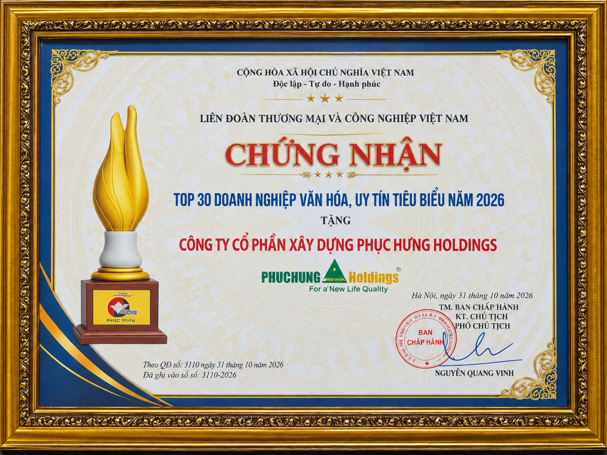 Phục Hưng Holdings lần thứ năm vào Top 10 nơi làm việc tốt nhất ngành Xây dựng