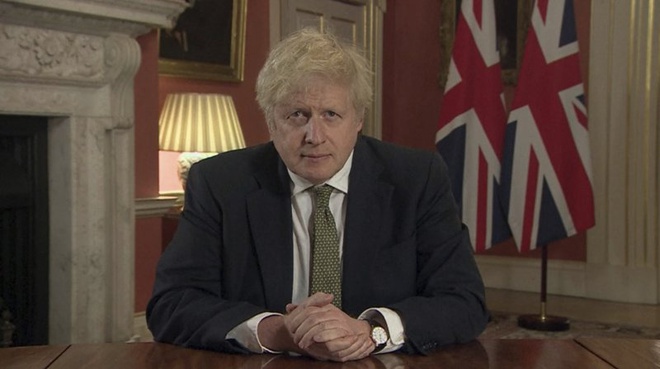 Thủ tướng Anh Boris Johnson tuy&amp;ecirc;n bố phong tỏa to&amp;agrave;n nước Anh. Ảnh: AP.