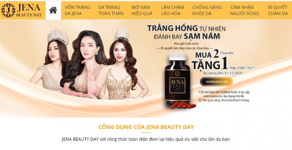 Jena Beauty Day: Quảng cáo sai quy định, lừa dối người dùng và hai website bán hàng của Công ty có dấu hiệu vi phạm pháp luật?