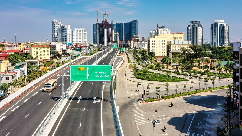 V&amp;agrave;nh đai 3 tr&amp;ecirc;n cao, điểm xuống KĐT Nam Thăng Long &amp;ndash; Ciputra Hanoi