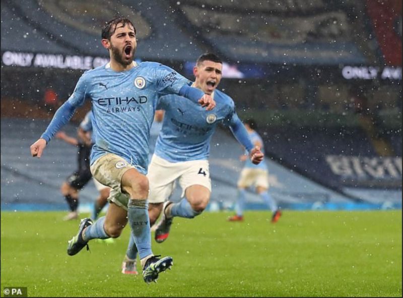 Phải đến ph&amp;uacute;t 79, Man City mới t&amp;igrave;m được b&amp;agrave;n thắng nhờ c&amp;ocirc;ng của Bernando Silva