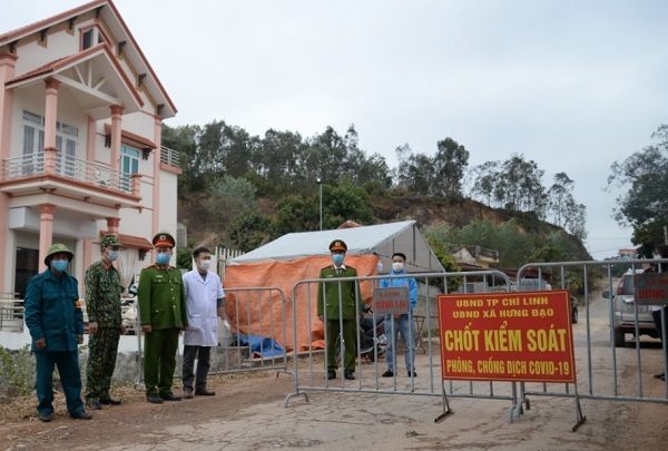 Thực hiện phong tỏa ở X&amp;atilde; Hưng Đạo, TP. Ch&amp;iacute; Linh