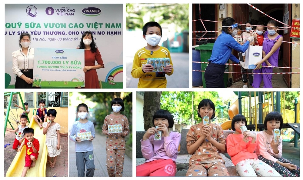 Vinamilk đặc biệt ch&amp;uacute; trọng đẩy mạnh c&amp;aacute;c hoạt động hướng đến trẻ em như trao tặng sữa cho trẻ em kh&amp;oacute; khăn, g&amp;oacute;p Vaccine ph&amp;ograve;ng Covid-19 cho trẻ em, hỗ trợ trẻ bị t&amp;aacute;c động bởi dịch.