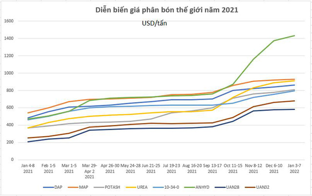 Diễn biến gi&amp;aacute; ph&amp;acirc;n b&amp;oacute;n thế giới 2021