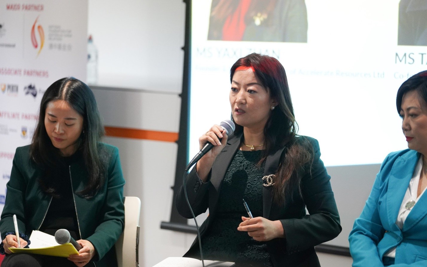 Zhan Yaxi, người s&amp;aacute;ng lập v&amp;agrave; gi&amp;aacute;m đốc điều h&amp;agrave;nh tại Accelerate Resources, ph&amp;aacute;t biểu trong một hội thảo của chương tr&amp;igrave;nh Đối thoại Thanh ni&amp;ecirc;n Australia-Trung Quốc lần thứ 12. Ảnh: Đối thoại Thanh ni&amp;ecirc;n Australia-Trung Quốc lần thứ 12