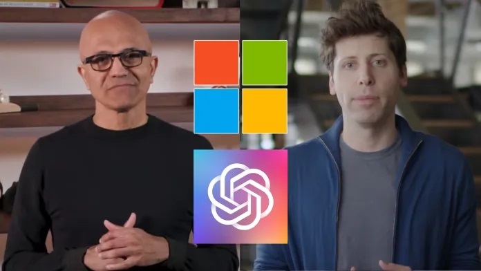 CEO Microsoft Satya Nadella (tr&amp;aacute;i) v&amp;agrave; CEO OpenAI Sam Altman (phải) tại Microsoft Build 2021