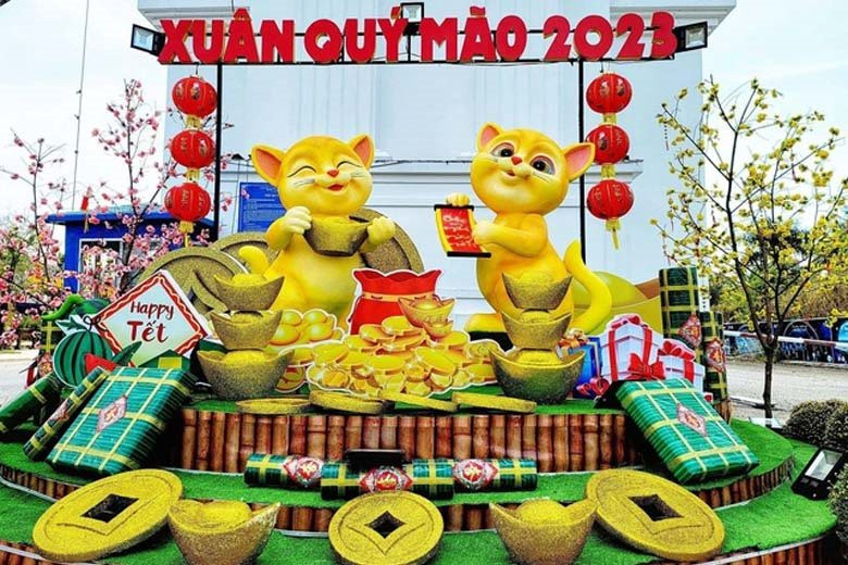 Linh vật mèo ở các địa phương Tết Nguyên Đán Quý Mão 2023