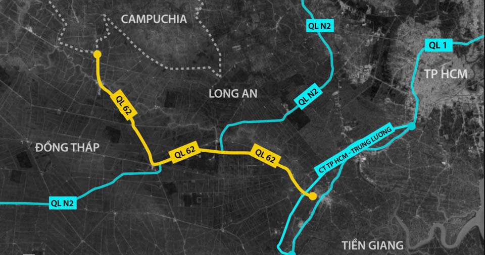 Chiều d&amp;agrave;i tuyến Quốc 62