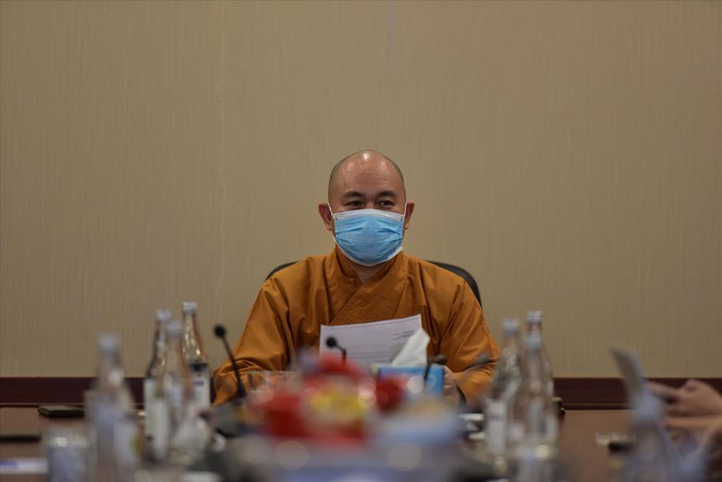 Thượng tọa Th&amp;iacute;ch Đức Thiện, Ph&amp;oacute; Chủ tịch ki&amp;ecirc;m Tổng Thư k&amp;yacute; GHPGVN tại buổi  gặp gỡ b&amp;aacute;o ch&amp;iacute; chiều 23/2