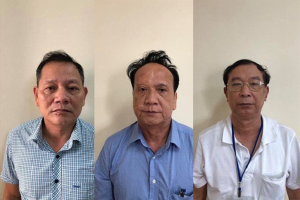 Ba bị can (từ tr&amp;aacute;i qua): Nguyễn Th&amp;aacute;i Thanh; L&amp;ecirc; Văn Trang v&amp;agrave; V&amp;otilde; Thanh B&amp;igrave;nh Bộ C&amp;ocirc;ng an