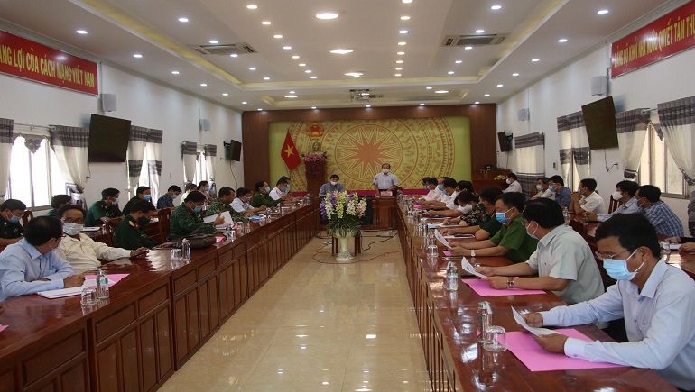 To&amp;agrave;n cảnh cuộc họp khẩn b&amp;agrave;n phương &amp;aacute;n ph&amp;ograve;ng chống dịch chiều ng&amp;agrave;y 28/02 tại Đồng Th&amp;aacute;p