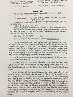 Cơ quan Cảnh sát Điều tra khởi tố vụ án, khởi tố bị can đối với một số lãnh đạo, nguyên lãnh đạo Công ty Tây Hồ