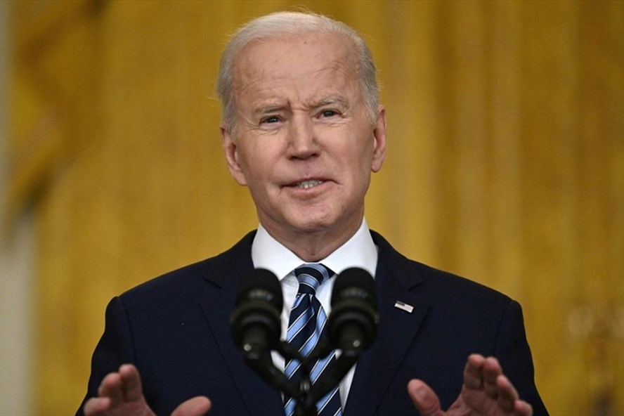 Tổng thống Joe Biden ph&amp;aacute;t biểu về chiến dịch qu&amp;acirc;n sự của Nga ở Ukraine, ng&amp;agrave;y 24.2.2022. Ảnh: AFP