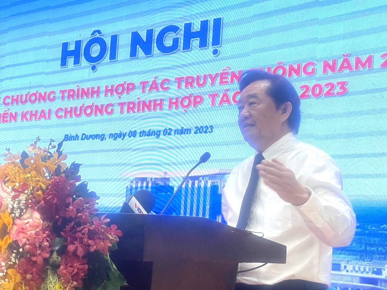 &amp;Ocirc;ng Nguyễn Ho&amp;agrave;ng Thao, Ph&amp;oacute; B&amp;iacute; thư thường trực Tỉnh ủy B&amp;igrave;nh Dương chia sẻ tại Hội nghị