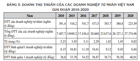 Thực trạng hoạt động sản xuất, kinh doanh của c&amp;aacute;c doanh nghiệp tư nh&amp;acirc;n tại Việt Nam
