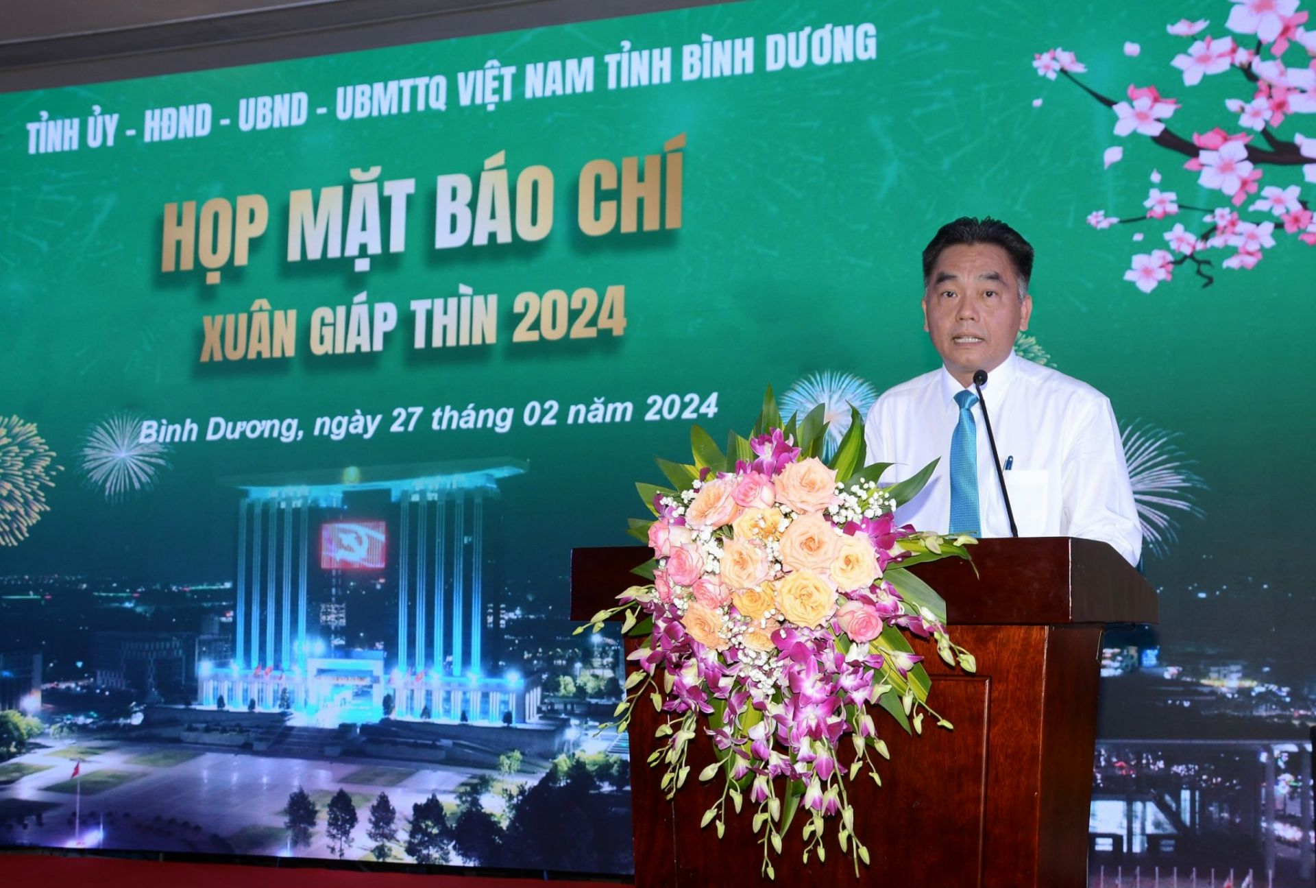 &amp;Ocirc;ng Nguyễn Lộc H&amp;agrave; - Ph&amp;oacute; Chủ tịch UBND tỉnh - Ủy vi&amp;ecirc;n BTV Tỉnh ủy B&amp;igrave;nh Dương ph&amp;aacute;t biểu tại buổi gặp mặt cơ quan b&amp;aacute;o ch&amp;iacute;