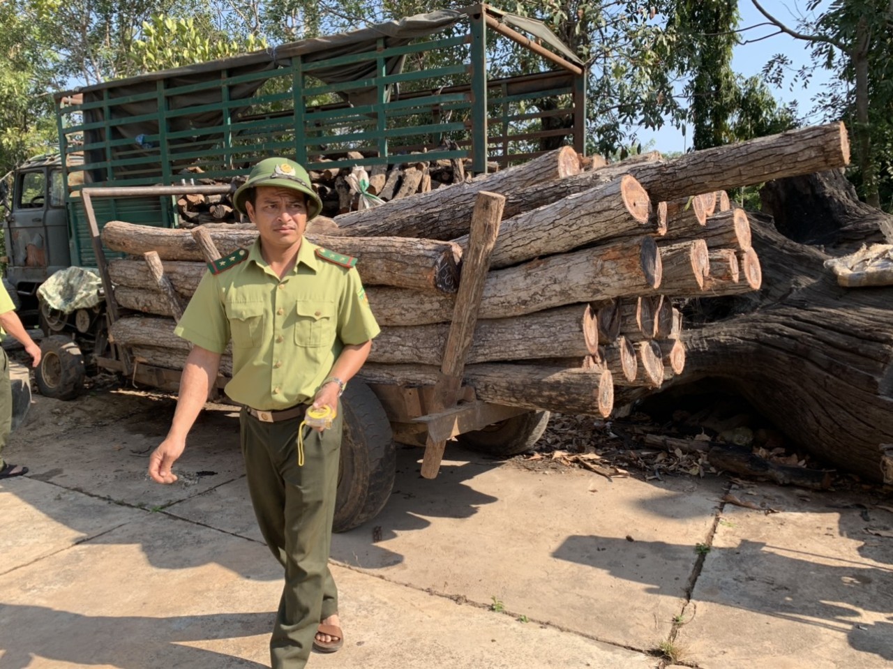 Tang vật vụ vận chuyển tr&amp;aacute;i ph&amp;eacute;p l&amp;acirc;m sản bị bắt giữ tại Hạt Kiểm l&amp;acirc;m huyện Ea S&amp;uacute;p, tỉnh Đắk Lắk.