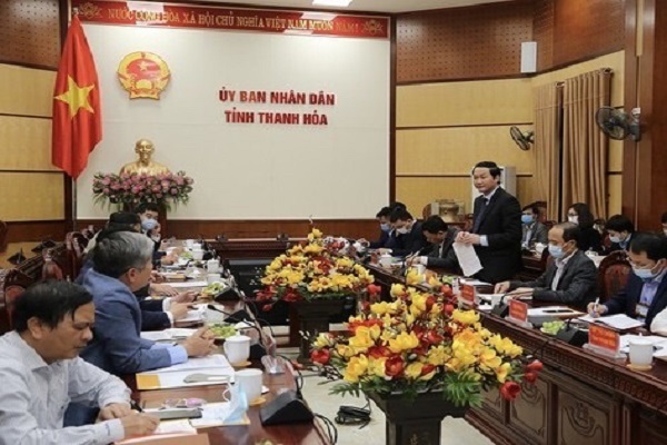 Chủ tịch UBND tỉnh Thanh H&amp;oacute;a Đỗ Minh Tuấn l&amp;agrave;m việc với đo&amp;agrave;n c&amp;ocirc;ng t&amp;aacute;c của Tổng C&amp;ocirc;ng ty Thuốc l&amp;aacute; Việt Nam về việc di dời v&amp;agrave; đầu tư mở rộng sản xuất của C&amp;ocirc;ng ty TNHH MTV Thuốc l&amp;aacute; Thanh H&amp;oacute;a trong thời gian tới