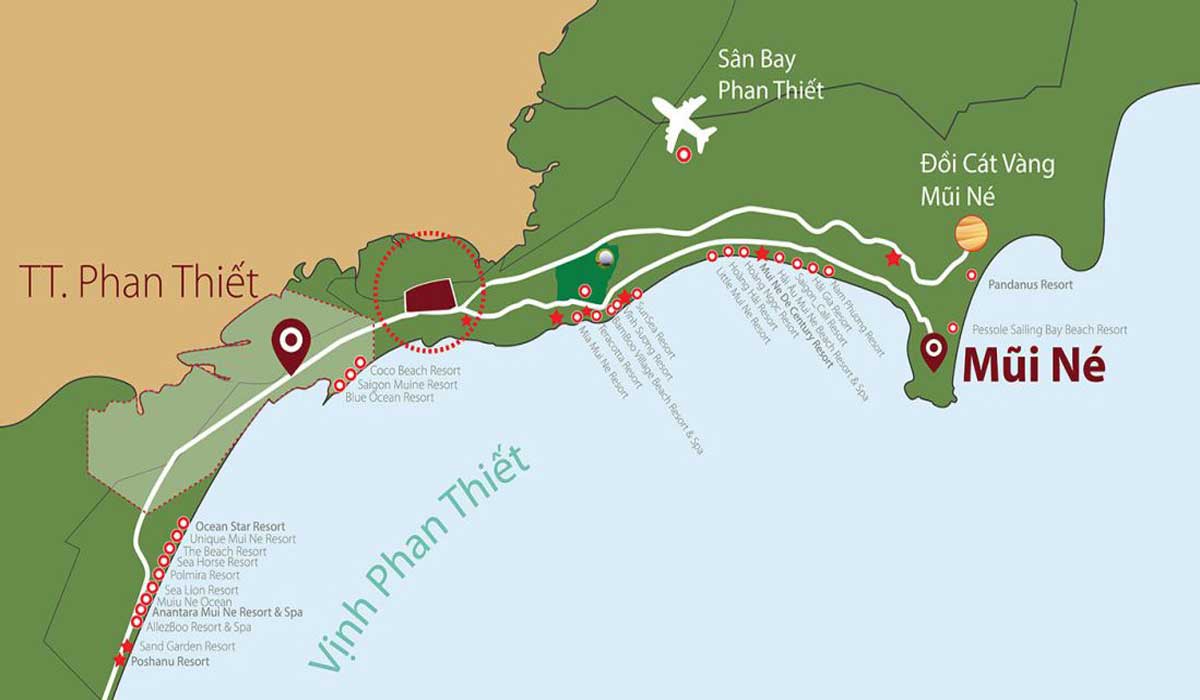 Vị tr&amp;iacute; s&amp;acirc;n bay Phan Thiết (Ảnh: Internet)