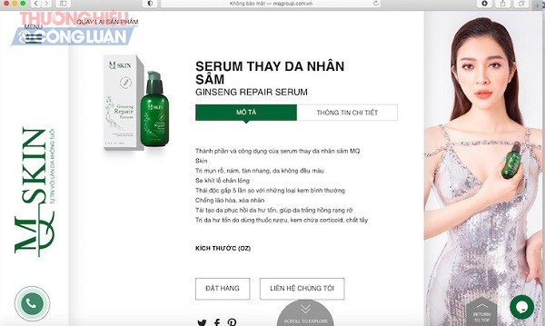 Nhiều sản phẩm mang thương hiệu MQ Skin c&amp;oacute; dấu hiệu