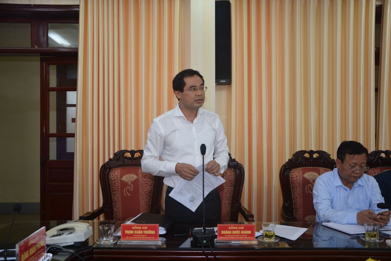 Đồng ch&amp;iacute; Trịnh Xu&amp;acirc;n Trường - Chủ tịch UBND tỉnh ph&amp;aacute;t biểu &amp;yacute; kiến.