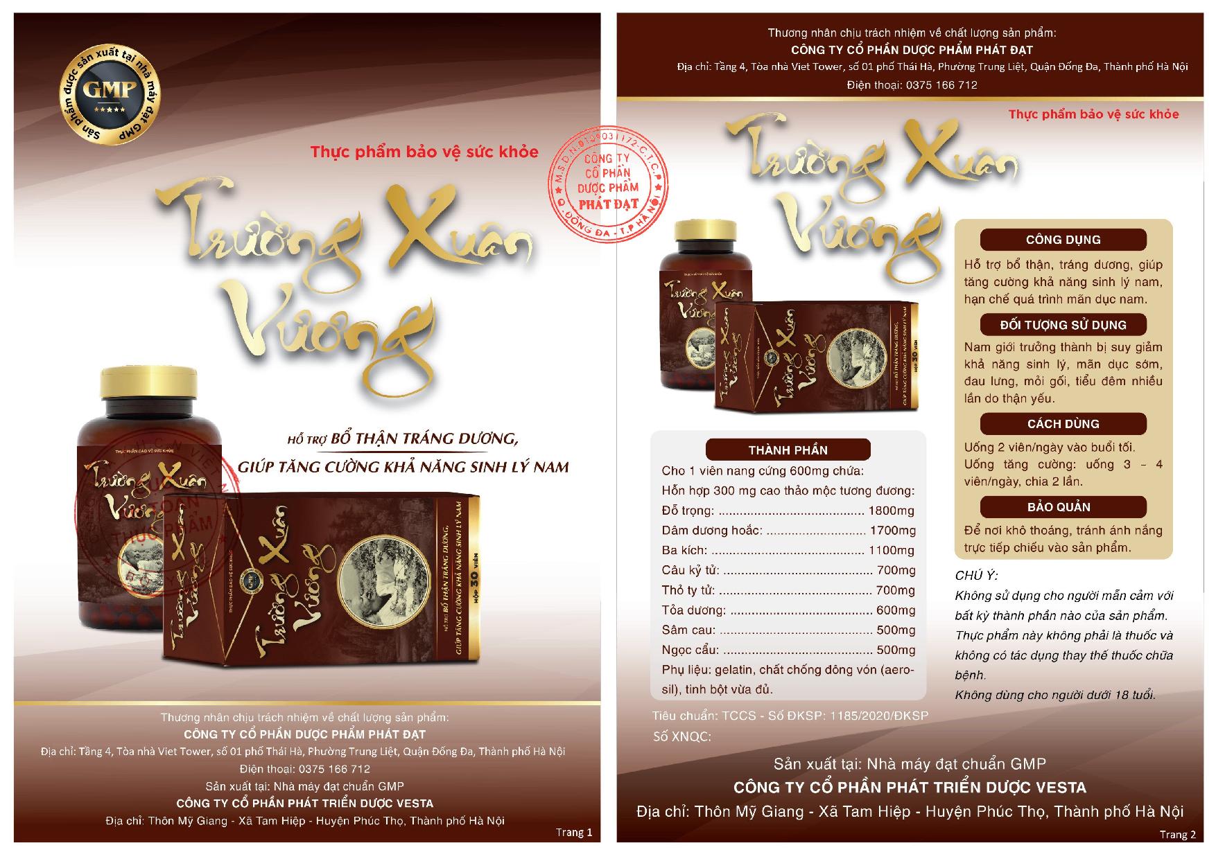 Dược phẩm Ph&amp;aacute;t Đạt bị phạt v&amp;igrave; quảng c&amp;aacute;o Trường Xu&amp;acirc;n Vương tr&amp;aacute;i luật