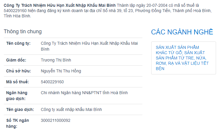Xem xét thu hồi dự án của Công ty TNHH Xuất nhập khẩu Mai Bình Xem xét thu hồi dự án của Công ty TNHH Xuất nhập khẩu Mai Bình