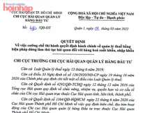Cưỡng chế thi hành quyết định hành chính về quản lý thuế bằng biện pháp dừng làm thủ tục hải quan đối với Công ty TNHH TM XD Điện Động Năng Tân Phát