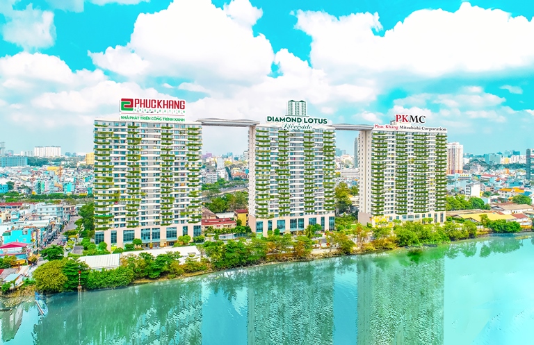 H&amp;igrave;nh ảnh thực tế của Diamond Lotus Riverside &amp;ndash; C&amp;ocirc;ng tr&amp;igrave;nh được x&amp;acirc;y dựng theo ti&amp;ecirc;u chuẩn xanh quốc tế với chất lượng v&amp;agrave; c&amp;ocirc;ng nghệ Nhật Bản