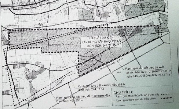 Bộ Quốc ph&amp;ograve;ng đ&amp;atilde; từng ph&amp;ecirc; duyệt quy hoạch vị tr&amp;iacute; s&amp;acirc;n bay n&amp;agrave;y nằm ở x&amp;atilde; Lộc An v&amp;agrave; x&amp;atilde; L&amp;aacute;ng D&amp;agrave;i (huyện Đất Đỏ) với diện t&amp;iacute;ch quy hoạch gần 250ha.