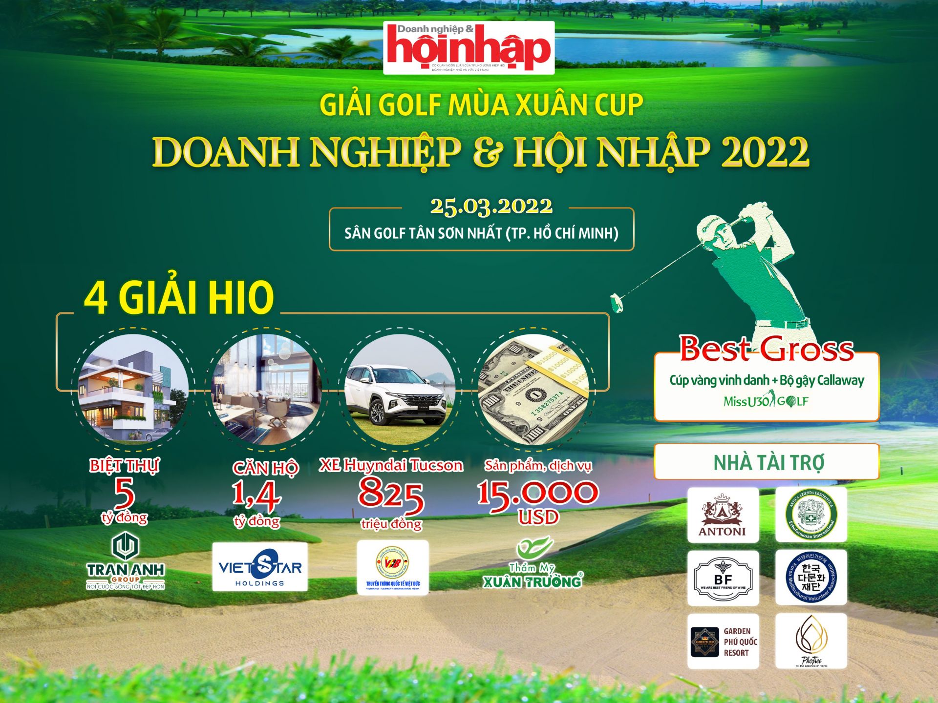 Giải Golf M&amp;ugrave;a Xu&amp;acirc;n Cup Doanh nghiệp &amp;amp; Hội nhập 2022 sẵn s&amp;agrave;ng khai cuộc.