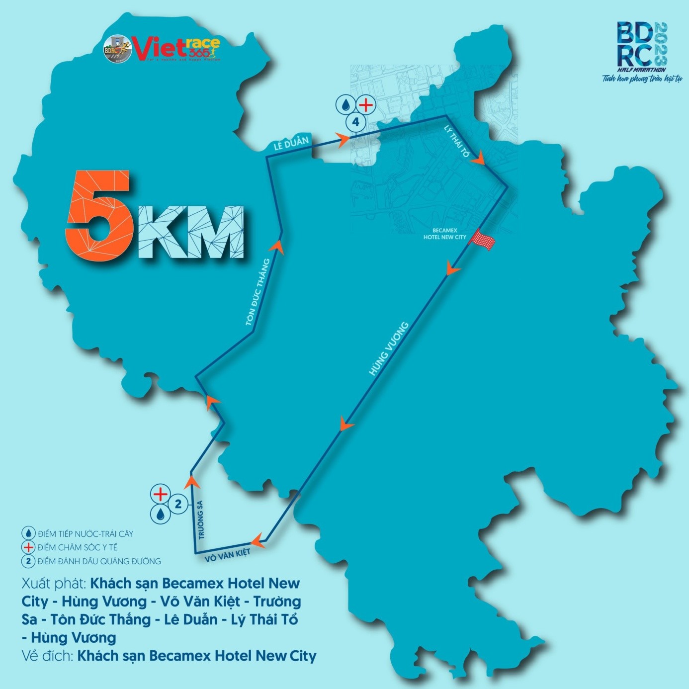 Sơ đồ đường chạy cự ly 5km