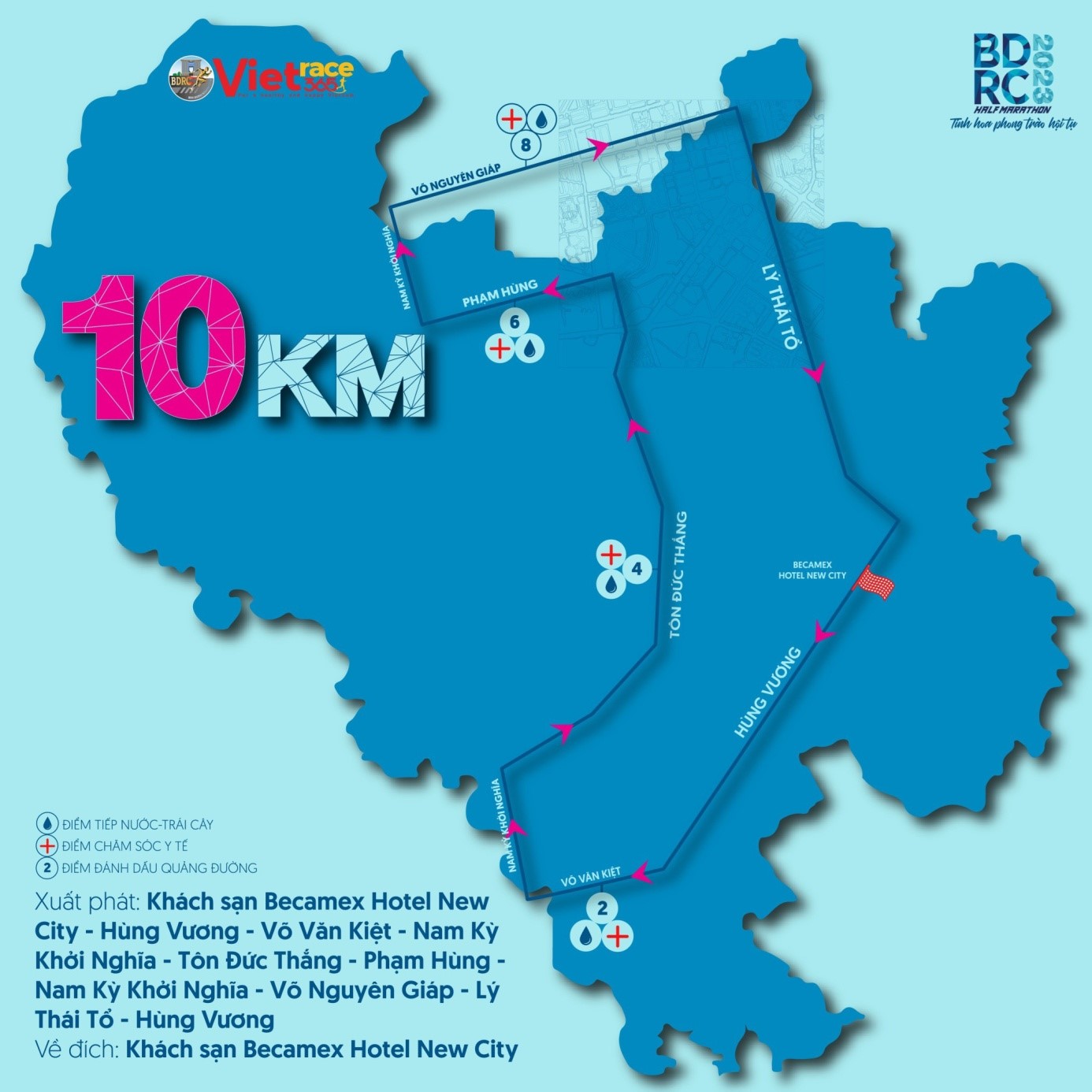 Sơ đồ đường chạy cự ly 10km