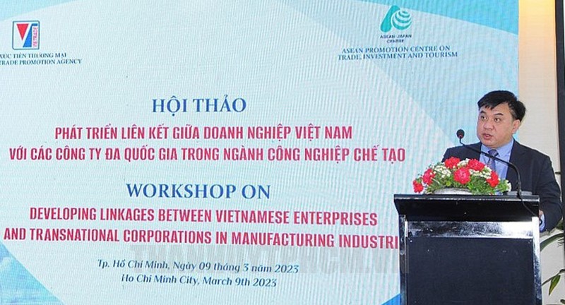 Ph&amp;oacute; Cục trưởng Cục X&amp;uacute;c tiến thương mại (Bộ C&amp;ocirc;ng thương) L&amp;ecirc; Ho&amp;agrave;ng T&amp;agrave;i ph&amp;aacute;t biểu tại hội thảo