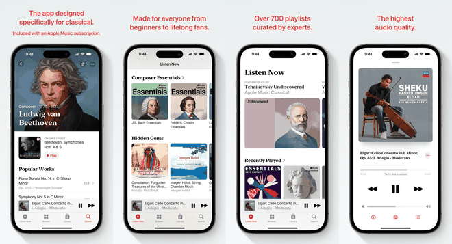Những t&amp;iacute;nh năng ch&amp;iacute;nh của Apple Music Classical. Ảnh: Apple.