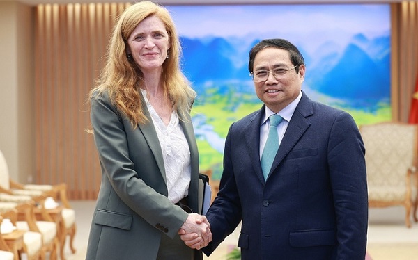 Thủ tướng Ch&amp;iacute;nh phủ Phạm Minh Ch&amp;iacute;nh tiếp b&amp;agrave; Samantha Power - Tổng Gi&amp;aacute;m đốc  Cơ quan Ph&amp;aacute;t triển Quốc tế Hoa Kỳ