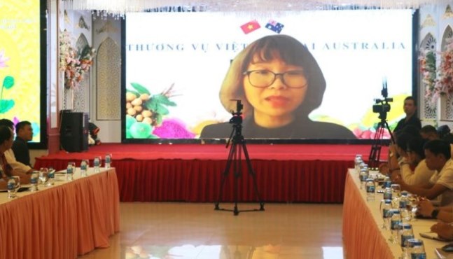 B&amp;agrave; Nguyễn Thu Hường - L&amp;atilde;nh sự Thương mại Việt Nam tại Australia giải đ&amp;aacute;p c&amp;aacute;c nội dung m&amp;agrave; doanh nghiệp Nghệ An n&amp;ecirc;u l&amp;ecirc;n tại hội nghị