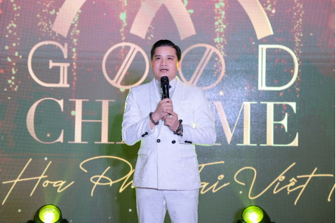 &amp;Ocirc;ng V&amp;otilde; Sỹ Đạt - Tổng Gi&amp;aacute;m Đốc GoodCharme ph&amp;aacute;t biểu tại buổi lễ khai trương