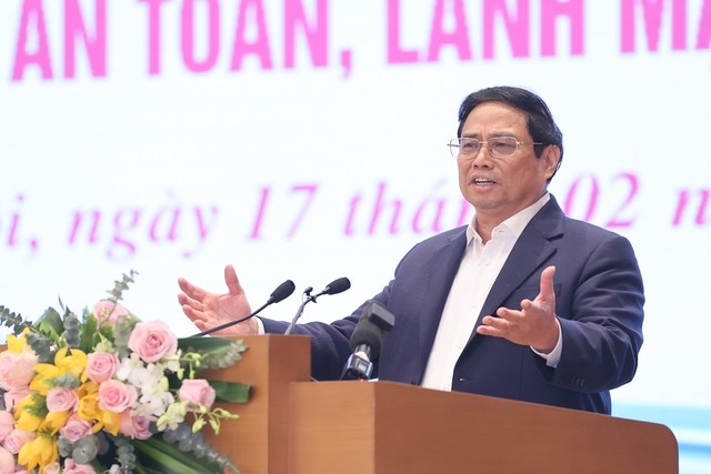 ẢnhThủ tướng Phạm Minh Ch&amp;iacute;nh ph&amp;aacute;t biểu tại Hội nghị trực tuyến to&amp;agrave;n quốc về th&amp;aacute;o gỡ kh&amp;oacute; khăn v&amp;agrave; th&amp;uacute;c đẩy thị trường bất động sản ph&amp;aacute;t triển an to&amp;agrave;n, l&amp;agrave;nh mạnh, bền vững.- Ảnh: VGP/Nhật Bắc