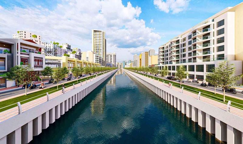 Phối cảnh rạch Xuy&amp;ecirc;n T&amp;acirc;m khi ho&amp;agrave;n th&amp;agrave;nh cải tạo rạch Xuy&amp;ecirc;n T&amp;acirc;m
