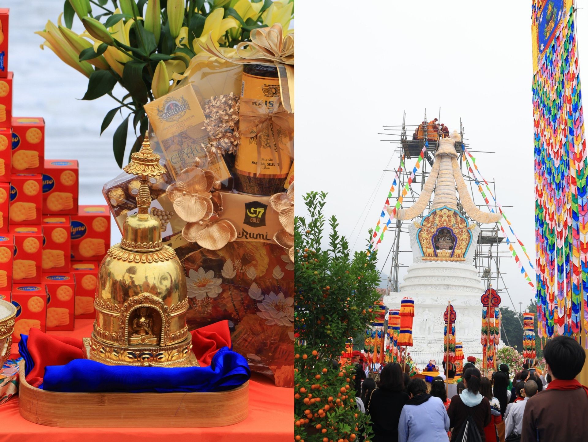 Tăng đo&amp;agrave;n Truyền thừa Drukp v&amp;agrave; Ni sư Trụ tr&amp;igrave; cử h&amp;agrave;nh nghi lễ an vị Bảo th&amp;aacute;p Cổ mật Ushnisha Vijaya (Phật Đỉnh T&amp;ocirc;n Thắng Phật Mẫu)