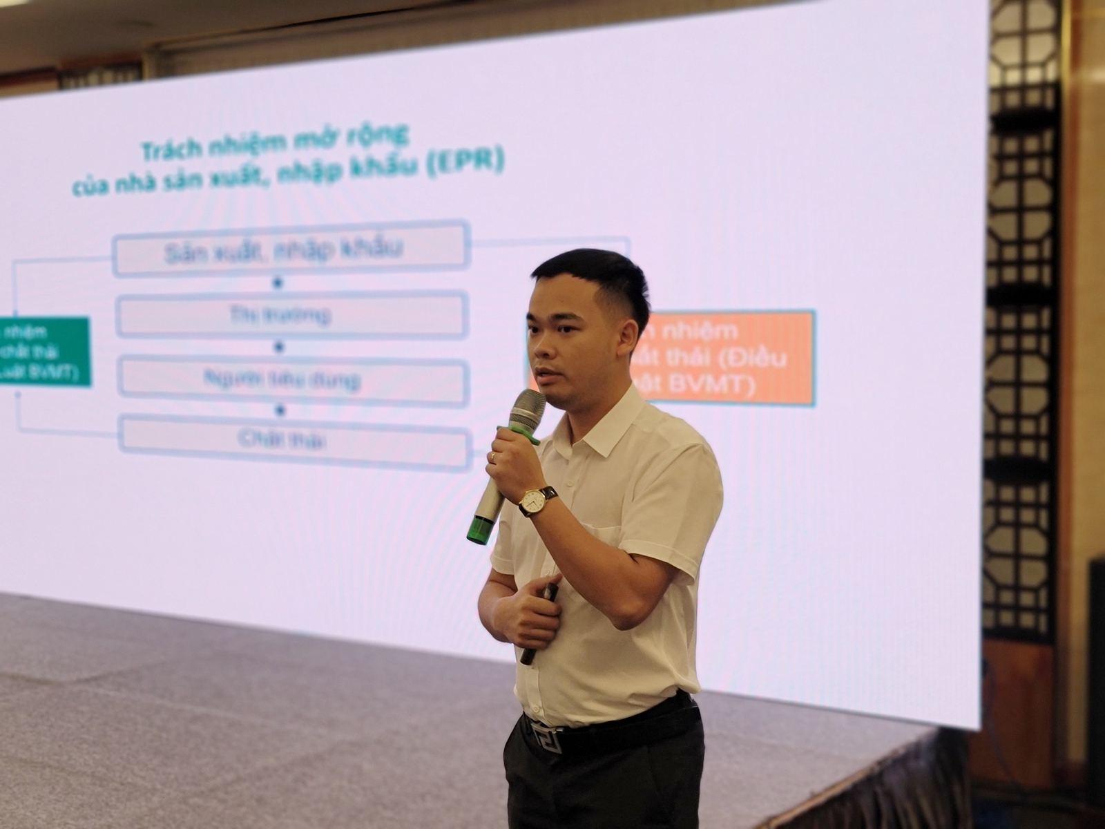 &amp;Ocirc;ng Nguyễn Văn Phan - Đại diện Văn ph&amp;ograve;ng Hội đồng EPR Quốc Gia chia sẻ tại Hội thảo