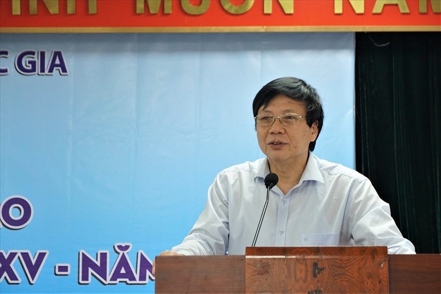 &amp;Ocirc;ng Hồ Quang Lợi - Ph&amp;oacute; Chủ tịch thường trực Hội Nh&amp;agrave; b&amp;aacute;o Việt Nam - ph&amp;aacute;t biểu tại lễ khai mạc. Ảnh: T&amp;ugrave;ng Giang